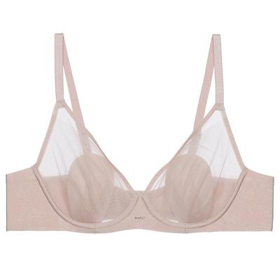 爱慕25夏新品织锦花瓣内衣女3/4薄衬垫大胸显小文胸内裤套装