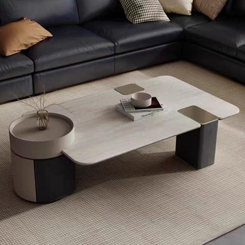 意式极简大理石茶几设计师家用小户型现代简约客厅高级感洞石茶桌