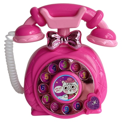 酷杰动漫叮铃铃电话机老式复古趣味公主响铃仿真座机怀旧儿童玩具