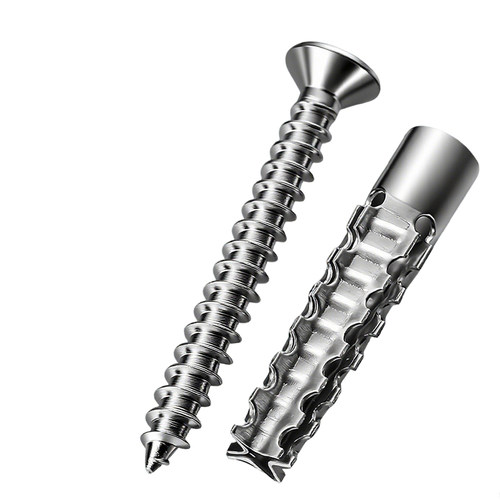 304不锈钢锯齿膨胀螺丝大全空心砖专用螺栓金属管铁钉膨胀管8mm6