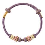 成品diy可穿珠手绳手工编织桃花编绳男可串黄金配珠女款红绳手链