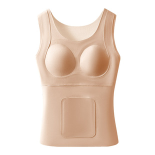 发育期少女保暖背心带胸垫德绒发热初高中学生大童女孩内衣秋冬季