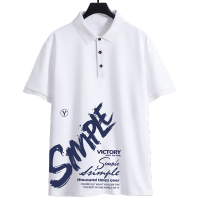 短袖polo衫男夏季青少年宽松t恤