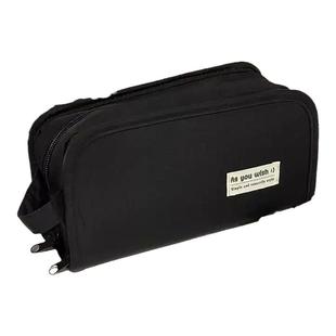 金色童话『墨语』透明笔袋可放吧唧2025新款大容量笔袋初中生隐藏痛层痛包文具盒黑色ins高颜值小众痛笔袋