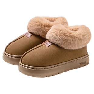 朴西男生外穿包跟棉拖鞋秋冬季2025新款毛绒保暖防滑厚底户外棉拖