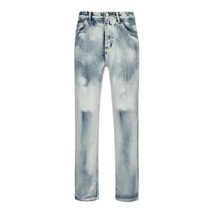 YORAINBOW 直筒宽松水洗扎染直筒拉链牛仔裤休闲潮流男款