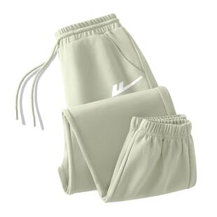 回力绿色运动裤子宽松bf慵懒风2026新款爆款高腰美式休闲裤女春秋