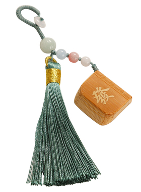 老玉竹纯手工雕刻麻将挂件小挂坠