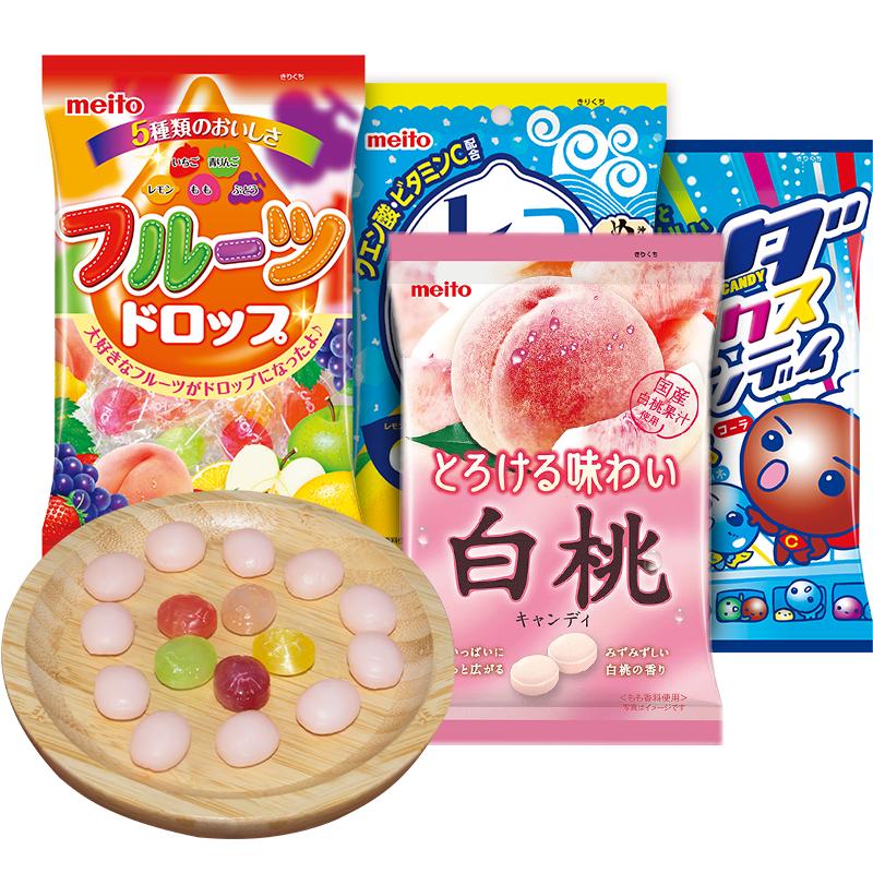 日本meito名糖白桃糖进口水果糖