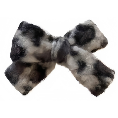 豹纹卷毛边丸子头!秋冬复古卷毛丸子头抓夹大号蝴蝶结高级感发夹