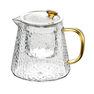 日式茶壶玻璃锤纹水壶单壶家用煮茶耐高温花茶茶具套装过滤泡茶壶