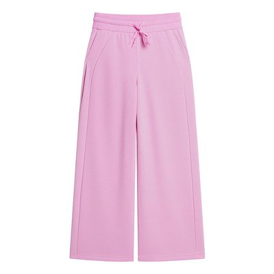 Tea Beauty极简风高腰抽绳卫裤女宽松显瘦直筒阔腿裤垂感长裤