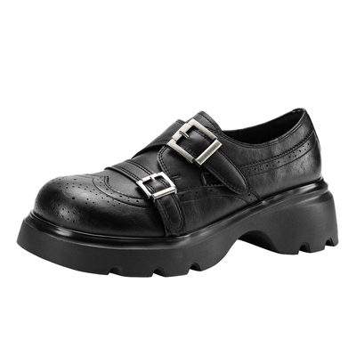 达芙妮厚底乐福鞋女2026新款春季英伦风小皮鞋黑色一脚蹬通勤单鞋