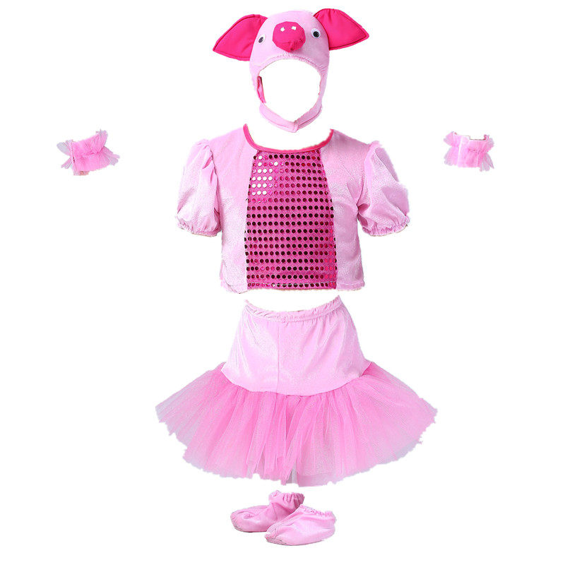 儿童三只小猪演出服幼儿园快乐小猪表演服可爱猪猪舞蹈服动物服装