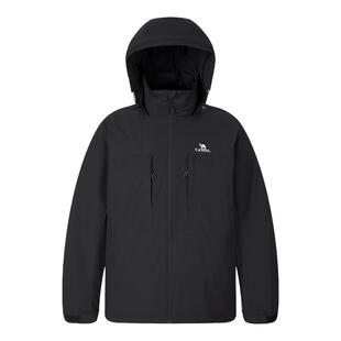 骆驼男装三合一羽绒服男冬季2025羽绒内胆短款防水登山服外套