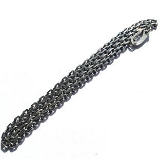 45厘米到75厘米方形复古纯银太角链配套狗牌挂坠项链十字链