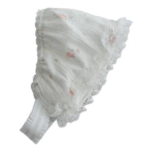 宝宝护囟门发带四季新款纯棉内衬可爱蕾丝花边田园风儿童百日帽子