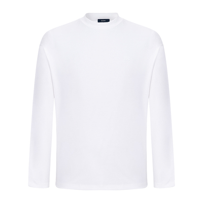 堡尼秋冬新品商务净色长袖T恤男士休闲圆领棉混纺体恤衫LO511052B