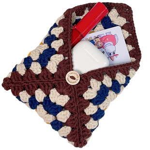 手工diy祖母方格钩针新手入门勾毛线工具包隔热垫卡包编织材料包