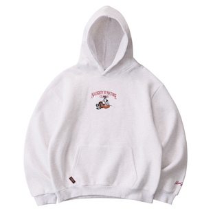 ACTIONS美式小狗黑胶唱片刺绣加绒连帽卫衣短宽版型加厚保暖帽衫