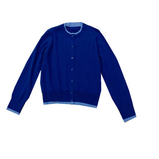 配色明媚又显白舒适柔软绵羊毛假两件针织衫开衫外套女款春