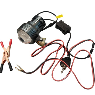 千里眼激光炮灯头调焦距强光超亮聚光远射12V外接电瓶改手电筒DIY