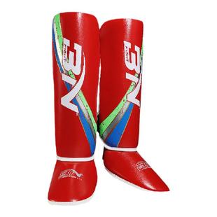 BN拳击护腿儿童搏击护腿板泰拳格斗训练加厚连脚背护具散打护胫