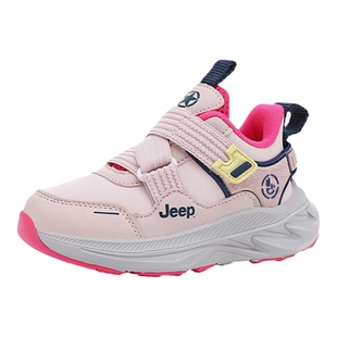 JEEP吉普童鞋女童运动鞋2025春秋新款皮面防水儿童鞋子女孩跑步鞋