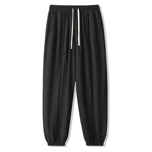 矮个子男裤子155无铁男裤夏季薄款小个子160男生穿搭显腿长九分裤