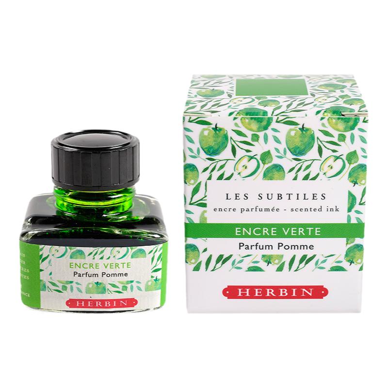 法国J.Herbin 绿色香味墨水彩墨钢笔水饱和度高顺滑书写苹果香