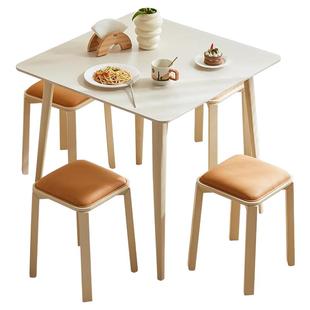 林氏家居小户型家用岩板餐桌现代简约出租房饭桌2025新款林氏木业