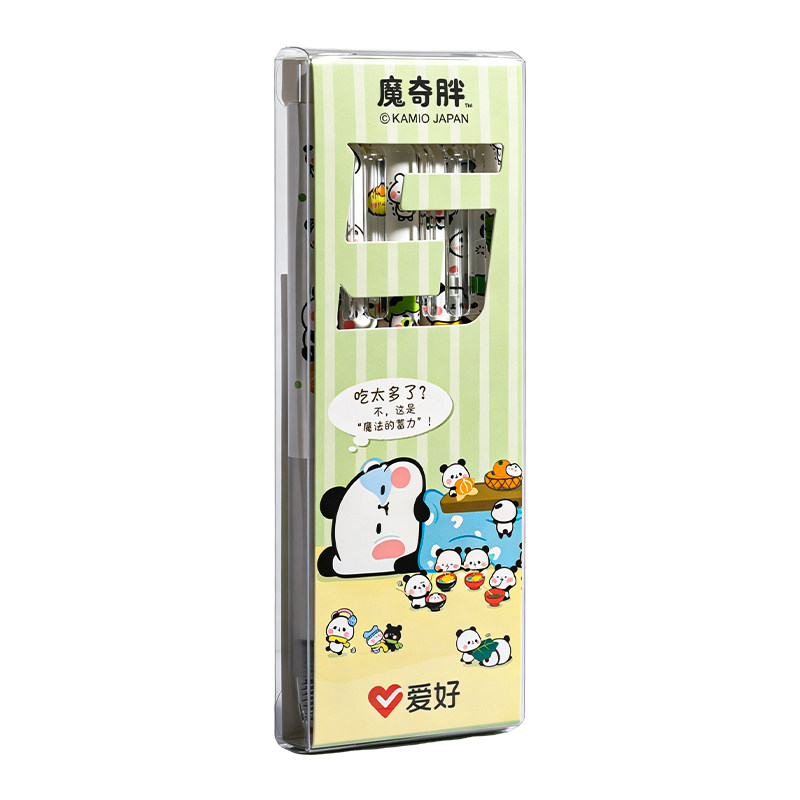 魔奇胖卡通熊猫ST按动中性笔可爱