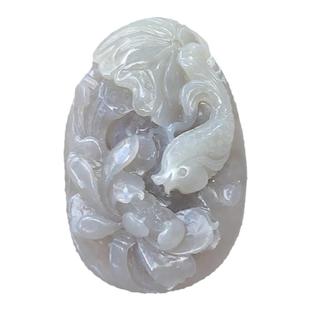 天然新疆和田玉挂件白玉观音笑佛青碧玉青花牌子貔貅吉祥吊坠礼品