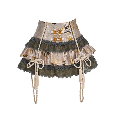 血液供给原创◆提花蛋糕层层半裙