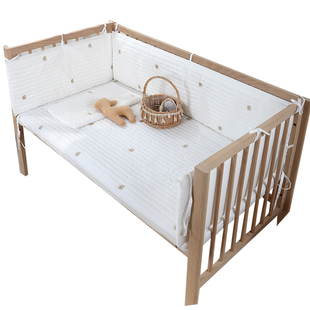 婴儿床床围栏软包防撞挡布透气 ins风儿童宝宝拼接床护栏加高定制