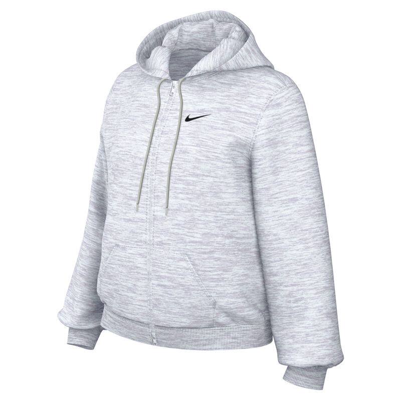 耐克女装2026冬新品花灰抓绒保暖连帽宽松针织夹克外套IM8505-051