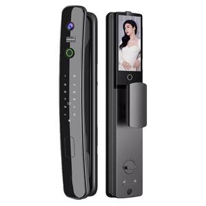 因硕全自动半自动智能3D人脸木门防盗门可视猫眼电子指纹密码锁