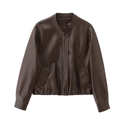 海宁真皮绵羊皮短款女士皮衣新款