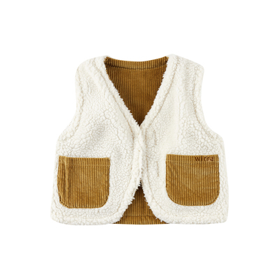 WirraWirra北欧风男女童马甲外套两面穿灯芯绒儿童蓬蓬感马甲上衣