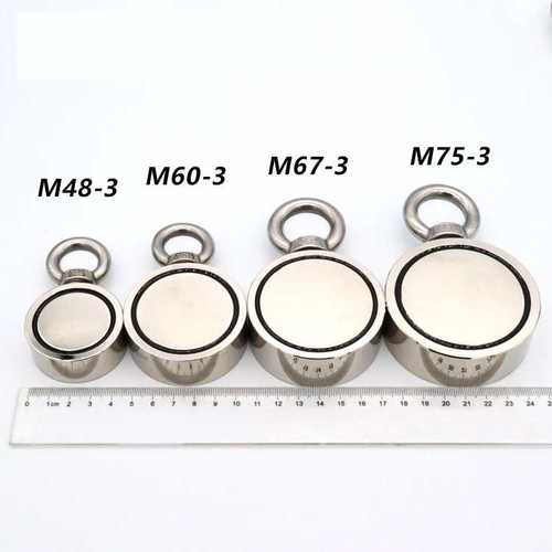 超强力钕铁硼磁吸磁铁强磁铁双面单环磁性打捞磁铁磁铁打捞神器