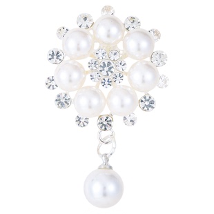 精致小巧珍珠吊坠防走光固定别针女简约时尚百搭服装配饰别针胸花