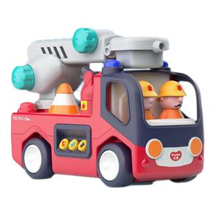 汇乐儿童玩具汽车男孩电动消防车宝宝婴儿早教益智仿真云梯升降车