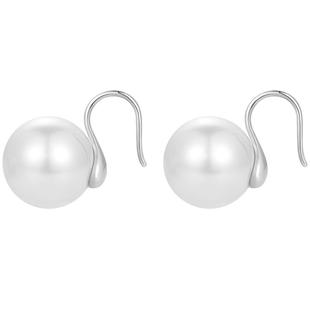 S999纯银施家珍珠真多麻灰色珍珠耳钉女轻奢高级感高跟鞋耳环耳饰