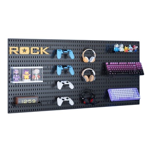 宜家洞洞板配件通用金属挂钩电脑墙餐边柜收纳盒免打孔置物架墙上