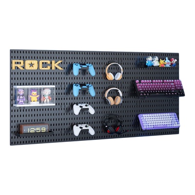 宜家洞洞板配件通用金属挂钩电脑墙餐边柜收纳盒免打孔置物架墙上