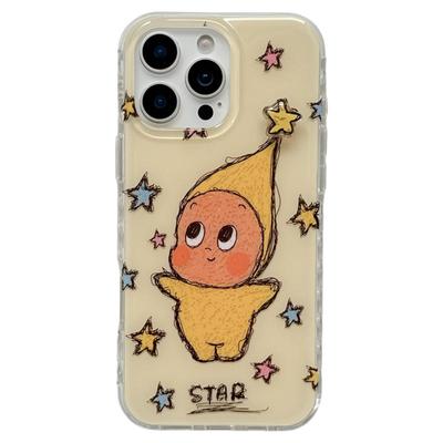 jze卡通可爱旋转星星小人带链条适用苹果17手机壳iphone16ProMax新款15promax女款13超好看16pro全包14保护套