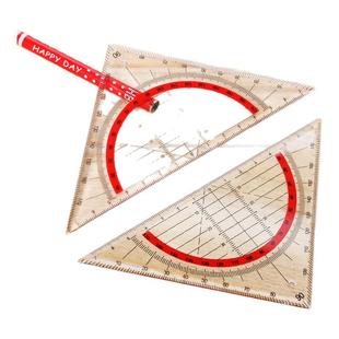 小学生多功能三角尺上海教材用可画平行线三角板特殊塑料直角尺坐标尺带量角器二四年级数学教具绘图尺子文具