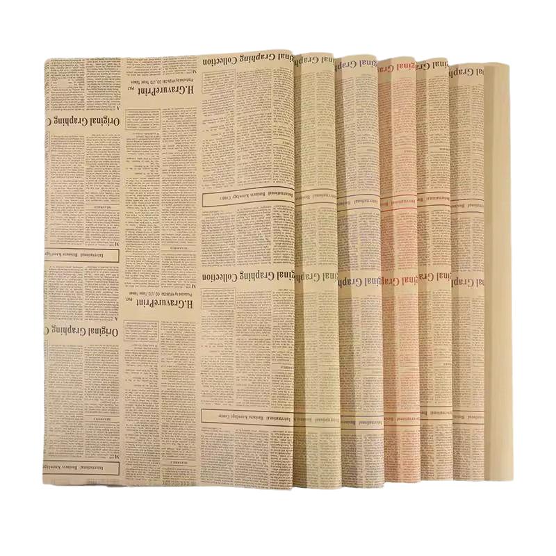 英文报纸鲜花包装纸花束包花材料全套花艺彩色礼品复古牛皮纸礼物