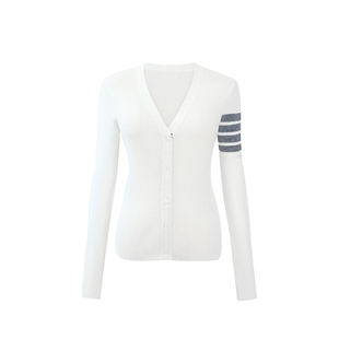 POET WONG【学院千金】质感丝光羊毛 Tb针织羊毛开衫松弛显瘦外套