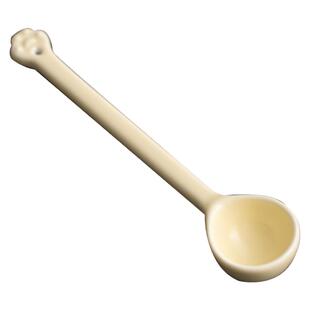 猫爪小勺子陶瓷长柄汤勺可爱小勺子咖啡勺黄色搅拌勺高颜值甜品勺